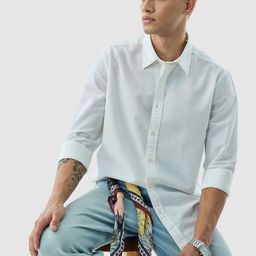 Snitch Men India Slim Fit Solid Spread Collar Cotton Casual Shirt-picture-48