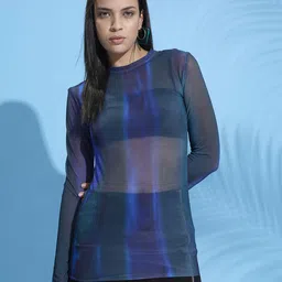 DressBerry Women Tie and Dye Printed Sheer Top-picture-53