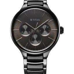 Titan Men Printed Dial & Stainless Steel Bracelet Style Straps Analogue Multi Function Watch 90148KD06-7