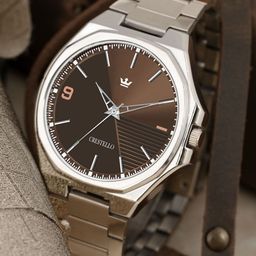 CRESTELLO Men Dial & Stainless Steel Bracelet Style Straps Analogue Watch CR-GR043-BRW-CH-42