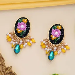 EVERSTYLISH Sanjoya Sequins, Beads & Cut Dana Embroidered Earrings-picture-36