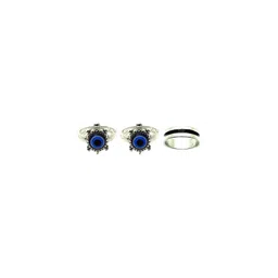 Dynamic Retail Global Set of 3 Rings for Men & Women, Blue-Green Alloy Ring ()-image-88