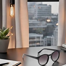 SUNNIES Unisex Grey Lens & Black Round Sunglasses with-16