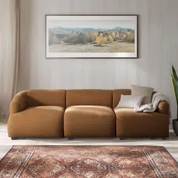 nestroots ZenLiving Tan-Brown Bouncle 3 Seater Sofa-10