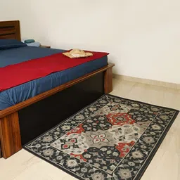 Sapana Carpet-Mats Black Floral Polypropylene Carpet-11