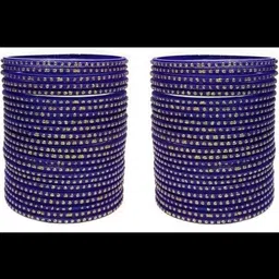 SAVORADE Set Of 10 Blue Glass Bangle-picture-12