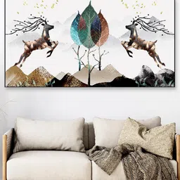 DEKORSTATION Multicoloured Birds and Animals Canvas Painting-image-53