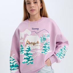 DeFacto Girls Printed Pullover-image-8