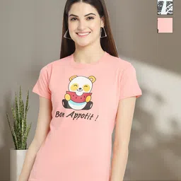 Tromko Women Typography 3 Printed Applique T-shirt-picture-3