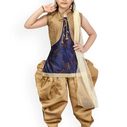 BAESD Girls Regular Pure Silk Kurta with Patiala & With Dupatta-image-32