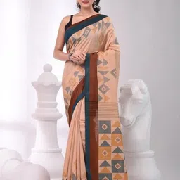 VIBHAVARI Geometric print Silk Blend Saree-image-51