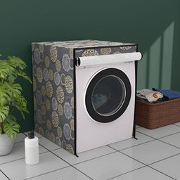Myntra Elegant Homes Black Gola Printed Top Load Washing Machine Cover With Zip-96