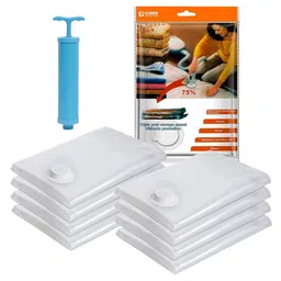 Kuber Industries Transparent Set of 6 Regular Vacuum Bag Organisers-10