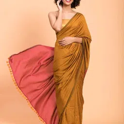 Saree star Colourblocked Taant Sarees With Blouse-picture-43