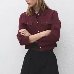 MANGO Knitted Crop Tailored Jacket-picture-1
