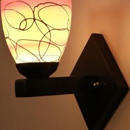 1ST TIME Pink & White Solid Glass Traditional Cylinder Wall Lamps-picture-5