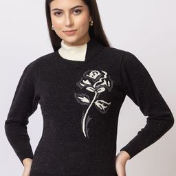 Navsha Women Self Design Long Sleeves Woollen Pullover-26