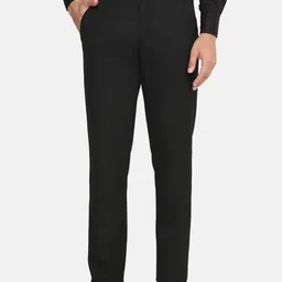 TAHVO Men Relaxed Straight Leg Low-Rise Easy Wash Trousers-image-42