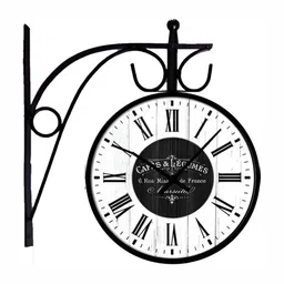 Nutts Double Sided Black & White Analogue Contemporary Wall Clock-image-98
