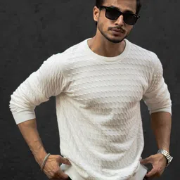 Powerlook Men Self Design Round Neck Cotton T-shirt-picture-10