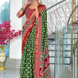 Pandadi Saree Women Batik Zari Ready to Wear Block Print Sarees-55