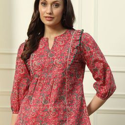 FIORRA Floral Print Cotton Lace Top-picture-18
