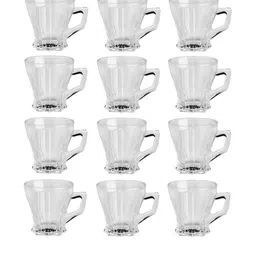 Somil Clear Glass Coffee & Tea Cup / Mug (120 Ml), Enjoy Your Drink in Style7.8 X 9.7 X 8 Cm, Pack of 12-image-45