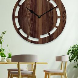 Freny Exim Brown Analogue Wood Wall Clock-image-93