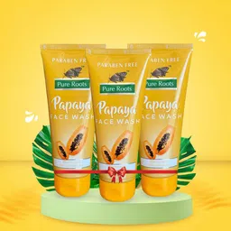 pure roots Set Of 3 Papaya Face Wash With Glycerin - 100ml Each-14
