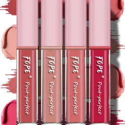 FOPE Set Of 4 Pout Perfect Smudge-Free Liquid Lipstick - 4 ml Each Shade - 04-10-11-12-10
