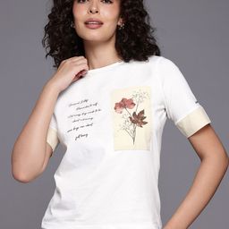 Allen Solly Woman Graphic Printed Pure Cotton T-shirt-picture-43