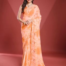 KALINI Beads and Stones Pure Georgette Saree-8