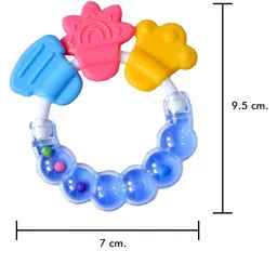 Joy Buzz Kids Set Of 2 Baby Spoon Feeder - 90 ml & Rattle Teether - Yellow & Blue image 3