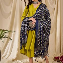 InWeave Women Regular Kurta with Palazzos & With Dupatta-0