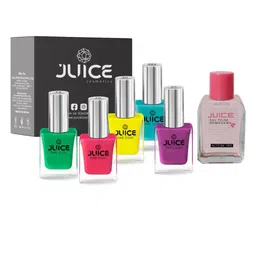 JUICE Set of 5 One Coat Nail Polishes with Nail Polish Remover-13