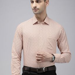 Van Heusen Men Slim Fit Checked Pure Cotton Formal Shirt-image-26