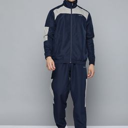 Alcis Men Navy Blue & Grey Colourblocked Tracksuit-image-33