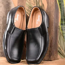 Azzaro Black Men Black Solid Slip-On Formal Shoes-image-55