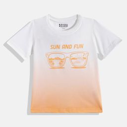 HERE&NOW Boys Typography Printed Ombre T-shirt-22