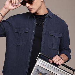 The Roadster Life Co. Pure Cotton Self Design Chevron Relaxed Fit Casual Shirt-image-55