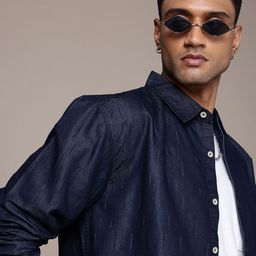 Roadster Men Textured Relaxed Fit Casual Shirt-image-58