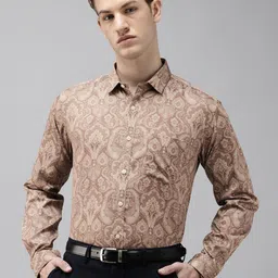 Van Heusen Pure Cotton Slim Fit Ethnic Printed Formal Shirt-picture-32