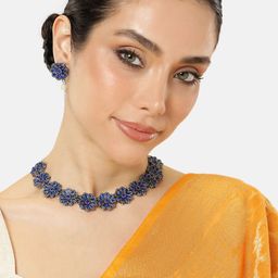 AITIHYA Brass Silver-Plated Handcrafted Necklace-34