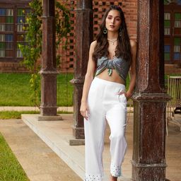 Global Desi Women White Straight Fit Trousers-picture-25