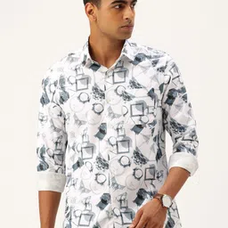 Integriti Slim Fit Geometric Printed Casual Shirt-image-37