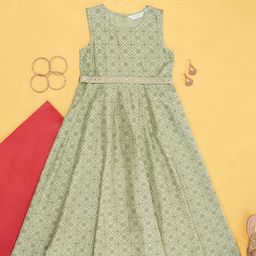 AKKRITI BY PANTALOONS Girls Floral Printed A-Line Dress-picture-0