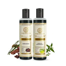 Khadi Natural Set of 2 Shikakai + Amla & Bhringraj Hair Shampoo Combo - 420ml-3