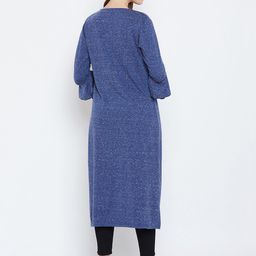 Hypernation Blue Solid Open Front Shrug image 4