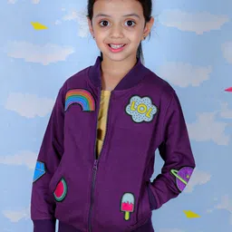 The Mom Store Kids Mock Neck Long Sleeves Bomber Jacket-30
