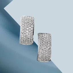 Rubans Silver-Plated Circular Hoop Earrings-6